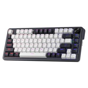 Redragon K673 PRO 75% Wireless Gasket RGB Gaming Keyboard, 3-Modes 81 Keys Compact Mechanical Keyboard Hot-Swap Socket, Dedicated Knob Control and Sound Absorbing Pads, Linear Red Switch
