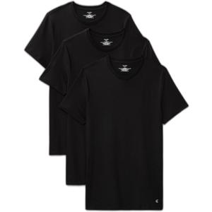 Calvin Klein Men's Cotton Classics 3-Pack Undershirts (Large, 3 Black Crewneck)