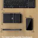 Nillkin Upgraded Foldable Bluetooth Keyboard with Touchpad & Number Pad, Portable Wireless Keyboard for Travel, Pocket-Sized, Full Size Keys, Support 3 Devices for iPad Laptop Tablets Phone, Black