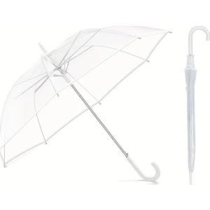 8 Pieces Clear Bubble Umbrella - Auto Open Dome Windproof for Rain, Wedding, Bride Groom Gifts, Bridal Party, Outing, Graduation, Prom - Transparent With J Hook Handle