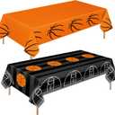 Mixweer 2 Pcs Basketball Plastic Tablecloth 54 x 108 Inch Basketball Party Disposable Table Cover Sport Pattern Party Supplies Plastic Sport Theme Table Cover Rectangle Grass Decoration