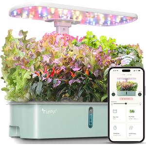 LetPot LPH-Air Hydroponics Growing System Kits, APP & WiFi Controlled Smart Indoor Garden with Adjustable 24W Grow Light Full Spectrum, 10 Pods Planter Indoor Gardening for Gifts, Kitchen, Vegetable