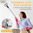 13FT Light Bulb Changer for High Ceilings - Light Bulb Changer with Baskets and Suction Cup Bulb Removal Tool for High, Light Bulb Removal Tool with Pole (Black)
