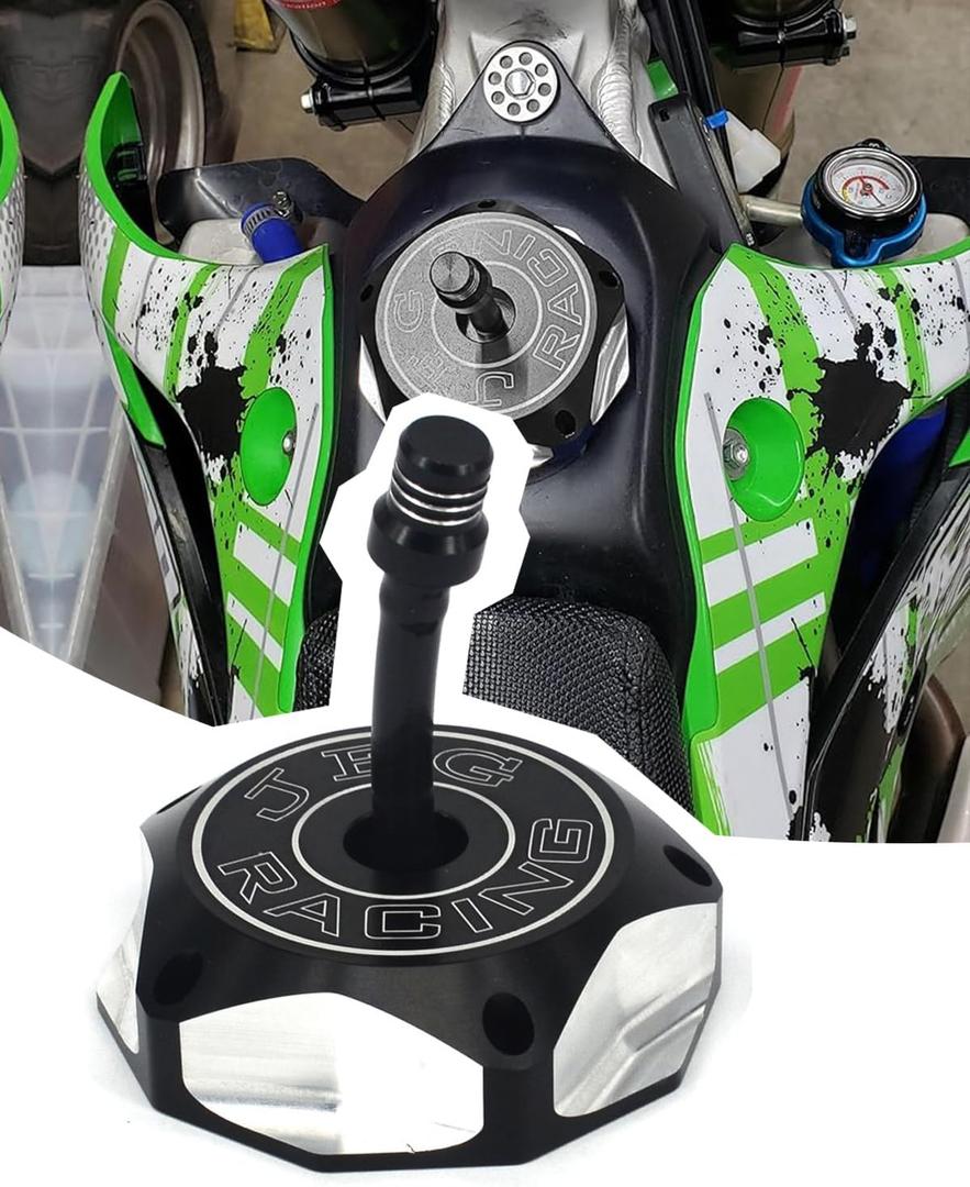JFG RACING Dirt Bike Gas Cap Fuel Tank Cap For KLX110/L 2010-2020, KLX140/L 2008-2024, YZ125/YZ250 2004-2024, WR250F 2003-2009/2011-2013 And More Dirt Pit Bike, BLACK