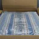 Arden Outdoor Foam Deep Seat Cushion Set, 24 in x 24 in, Weather-Proof, Rain-Proof, Fade Resistant Patio Cushion, Bottom and Back Cushion for Chair, Sofa, and Couch French Blue Linen Stripe (1 Pack)