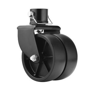 Rockane Dual 6'' Black Trailer Jack Swivel Caster Wheel Replacement, Heavy Duty 2000lbs Capacity with Pin for Soft Ground Roll, Fits Any Boat Hitch Camper RV- Black