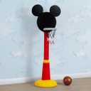 Delta Children Disney Mickey Mouse Plastic Basketball Set - Includes Basketball Hoop, 1 Basketball and Ball Pump, Red/Black