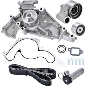 Timing Belt Kit with Water Pump Compatible with 2002-2010 Toyota Tundra Sequoia Land Cruiser 4Runner Lexus SC430 GX470 LX470 LS430 GS430 4.3L 4.7L V8 Engine Replaces # TKT021 TCKWP298