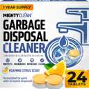 Garbage Disposal Cleaner And Deodorizer Tablets 24 Pack - 1 Year Supply Kitchen Sink Cleaner And Deodorizer, Septic Safe Foaming Cleaner, Lemon Scent, Removes Odor-Causing Residues