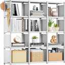 Mavivegue Book Shelf, 12 Cube Storage Organizer, Closet Storage Organizer, White Cubicle Storage Rack