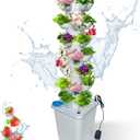 35 Pots Hydroponic Tower, Hydroponics Growing System Tower, Vertical Tower Planter, Pump Tower with Timer Automatic Watering, Irrigation Pump and Movable Water Tank, for Hydroponic Gardening Lovers