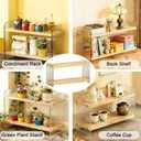 2 Tier Matcha Coffee Station Storage Rack - Acrylic and Thick Sheet Easy to Clean Multi Scene Desktop Storage Rack Matcha Station Mug Bar Organizer Kitchen Condiment Shelves