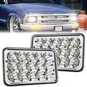BESTZHEYU 2 pcs 4 x 6 inch LED Headlights Rectangular Replacement for Chevy S10 Blazer 1994 1995 1996 1997 Peterbilt Kenworth Freightinger Probe LED Headlight