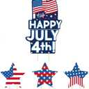 Independence Day Yard Signs, 4th of July, Memorial Day Outdoor Decorations of HAPPY JULY 4th and Stars, Patriotic Party Lawn Patio Sign with Stakes, Independence Day Party Decorations