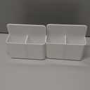 BEYGORM 2 Pack Plastic Magnetic Pen Holder for Refrigerator, Dry Erase Marker Holder for Whiteboard，Magnet School Locker Organizer Accessories, Pencil Cup, Pen Caddy, Classroom Organization(White)