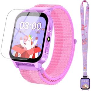 cjc HD Touchscreen Smartwatch for Girls Ages 4-12 - Includes 28 Games, Camera, Music, Pedometer - Fun & Educational Birthday Gift Idea (Purple)