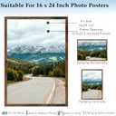 16x24 Picture Frame for Wall Hanging, Wood 16 x 24 Frame 40x60 cm Poster Photo Frame for Wall Horizontally or Vertically, Deep Brown, 1 Pack