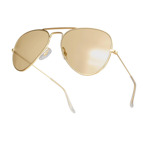livho Sunglasses for Men Women Aviator Polarized Metal Mirror UV 400 Lens Protection, Yellow