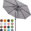Tempera 10ft Patio Market Outdoor Table Umbrella with Push Button Tilt and Crank,Large Sun Umbrella with Sturdy Pole&Fade Resistant Canopy,Easy to Set, Grey