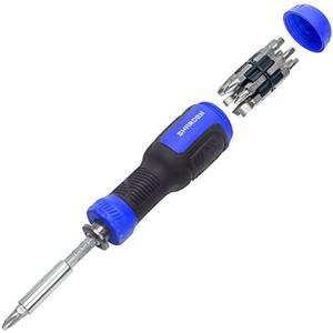 SHARDEN Multibit Screwdriver 13-in-1 Screw Driver Set Adjustable Extension Screwdriver Multitool All in One with Torx Security, Flat Head, Phillips, Hex, Square and 1/4 Nut Driver, 2 Packs