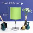 Simple Designs LT2007-GRN Chrome Mini Basic Table Lamp with Fabric Shade, Green