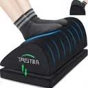 TALSTILA Foot Rest for Under Desk at Work, Foot Rest with Warm Plush Feet Pocket, Ergonomic Adjustable Memory Foam Footrest for Office Chair, Foot Stool for Office - Back & Leg Pain Relief (Double Layer, Black)