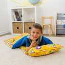 Wildkin Kids Original Nap Mat Cozy Kids Sleep Mat with Pillow, Ideal for School & Travel - Under Construction