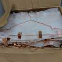 25 Pack 16.5" Metal Wire Hangers with Clips, Rose Gold Copper Finish Clothes Storage Coat Hangers, 42CM
