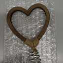 Gejoy 5.5 Inch Mini Wood Valentine's Tree Topper Natural Heart Tree Topper, Farmhouse Rustic Wooden Heart Ornaments for Valentines Day Decoration Couple Gifts