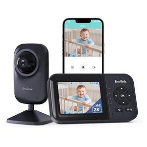 Video Baby Monitor with App, 2.8" Screen 14h Battery, Sound Detection, Night Vision, Two Way Talk, Temperature Detection, 1200ft Range, Feeding Remind, Ideal for Baby/Elderly Indoor Use