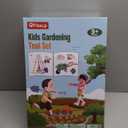 Qtioucp Kids Gardening Tools Outdoor Toys Set Backyard Play with Wheelbarrow Educational STEM Learning Pretend Toys Outdoor Indoor for Toddlers Kids Boys Girls (Green)