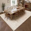 FMFUNCTEX 12x15 Washable Beige Neutral Oriental Large Living Room Area Rug