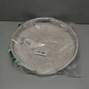 13.8 inch Round Rattan Tray, Decorative Coffee Table Tray, Ottoman Tray, Woven Serving Tray with Handles, Wicker Serving Basket, Whitewash