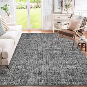 Grey Area Rug Black No Slip