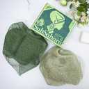 SubSahara Authentic African Net Sponge - 2 Pack Exfoliating Bath & Shower Loofah Sponge for Body & Face, Gentle Scrubber for All Skin Types, Travel, Durable Polyester (Olive Green & Light Green)