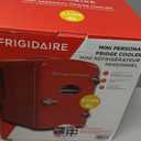 Frigidaire Red Mini Personal Fridge Cooler, 1 Gal Capacity fits Six Cans, Includes Plugs for Home Outlet & DC Charger - 9.9" D x 7.1" W x 10.6" H