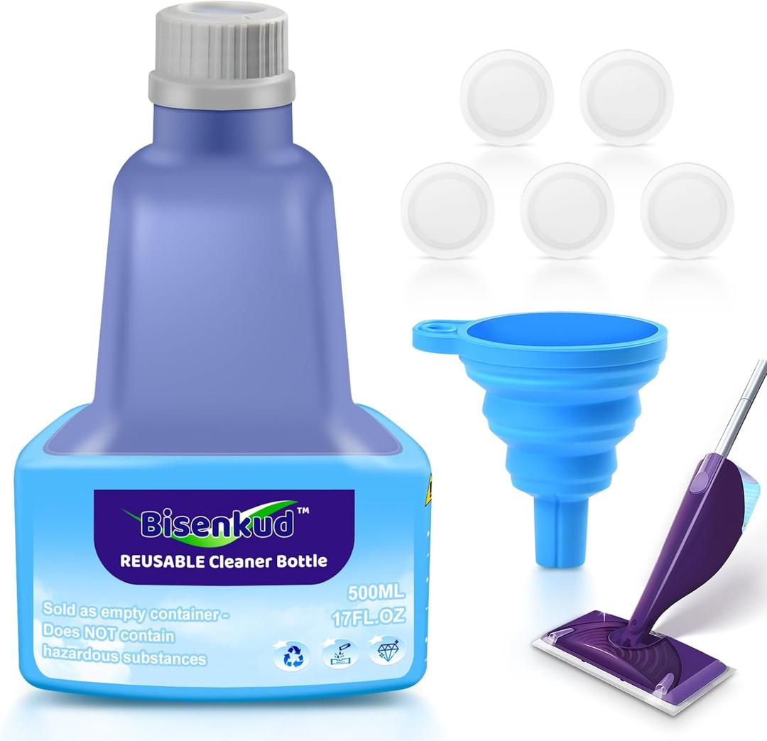 Refillable Bottle for Swiffer Wet Jet Mop - 500ml /17 FL OZ - Leak-Proof HDPE Solution Bottle, EmptyNot for Power mop