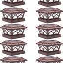 SIEDiNLAR Solar Post Cap Lights Outdoor Glass 2 Color Modes 8 LEDs for 4x4 5x5 6x6 Wooden Vinyl Posts Deck Fence Patio Decoration Warm White & Cool White Lighting Brown (10 Pack)