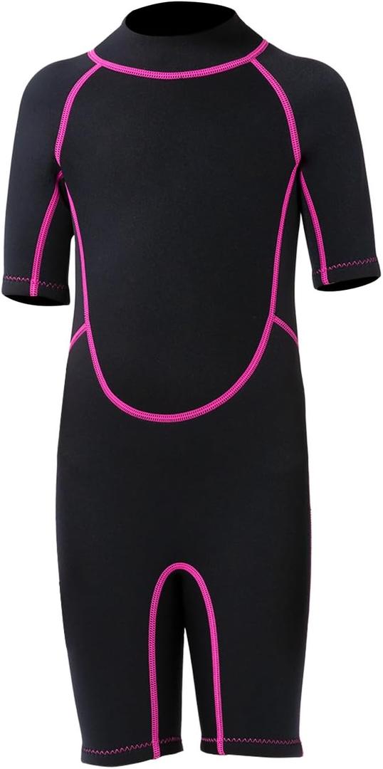 FLEXEL Kids Wetsuit for Boys Girls Toddlers, 2mm Back Zipper Shorty Wetsuit, 3mm Long Sleeve Back Zip Full Wetsuit, Neoprene Thermal Swimsuits for Diving Surfing Swim Lessons,  Age Range Kid