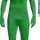 Full Bodysuit With Zipper Helper Unisex Spandex Stretch Adult Costume Zentai Disappearing Man Body Suit (X-Large, Green)