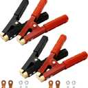 4PCS Heavy Duty Battery Charger Clamps & Jumper Cable Clamps (500-1000A, Red/Black) for Cars, Trucks, Boats, Auto Charging & Jump Starting Alligator Clips