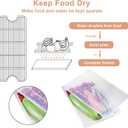 Food Storage Container, Plastic Food Containers with Removable Drain Plate and Lid, Stackable Portable Freezer Storage Containers - Tray to Keep Fruits, Vegetables, Meat and More (4,Large)