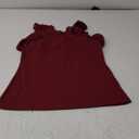 Womens Cute Sleeveless Tank Tops Ruffle Strap Square Neck Blouse Solid Color Knitted Camisole (Medium, Burgundy)