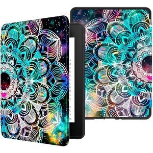 VORI Case for Kindle Paperwhite (11th Generation-2021) and Kindle Paperwhite Signature Edition, Soft TPU Lightweight Protective Smart Shell Cover with Auto Sleep/Wake, Mandala Flower