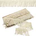 PATIKIL Beige Fringe Trim, 5 Yards x 65mm Fringe Trim Curtain Tassel Fabric Sewing for Curtain Sofa Clothes DIY Decoration