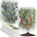 2 PCS Large Fruits Tree Netting Cover for Garden 2.6 x 3.3 ft Garden Insect Bird Barrier Plant Netting for Tomato Blueberry Bush Netting Covers Deer Cicada Netting Cover Bag with Drawstring
