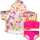 Tommy Bahama Girl's Swimsuit and Cover Up Set - Bathing Suit and Zip-Up Hooded Cover Up Bundle for Kids and Toddlers, 10/20