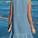 CUPSHE Women Swimsuit Coverup 100% Cotton Ruffle Hem Beach Cover Up Dresses (XL)