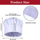 3 Pieces 3 Color Chef Hats, Adjustable Cooking Hat Elastic Kitchen Baker Caps for Adults, Kitchen Cooking Cap, Chef Costume for Father, Dad, Chefs Hat for Men (White, Black, Red)