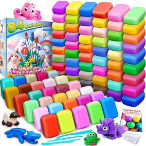 Magic Clay - Air Dry Clay 84 Colors, Modeling Clay for Kids with Tools, Soft & Ultra Light, Toys Gifts for Age 3 4 5 6 7 8+ Years Old Boys Girls Kids